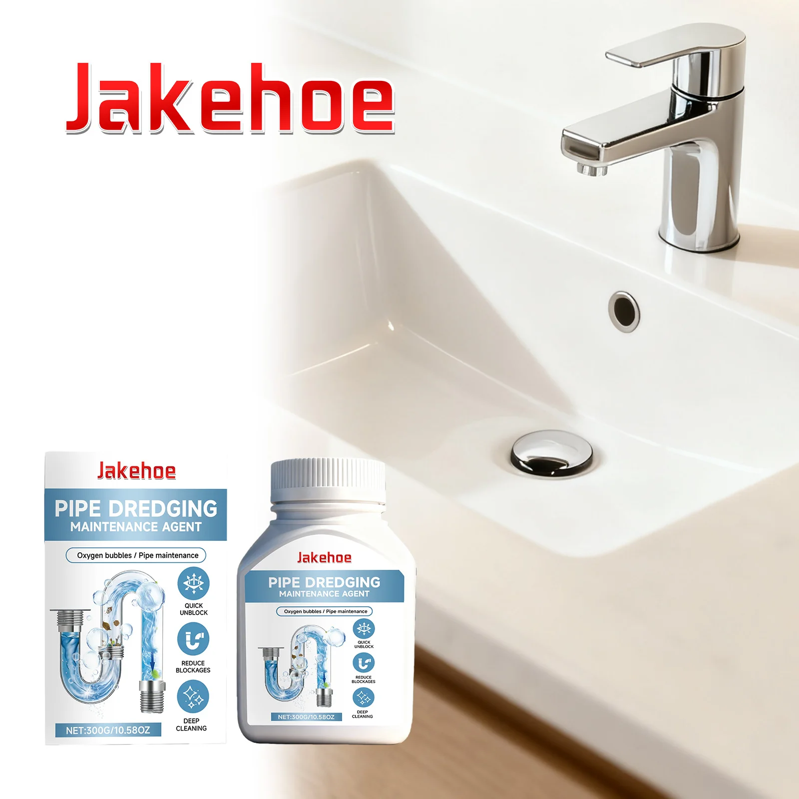 300g Sewer Clog Remover Deep Pipeline Cleaner Break down Stubborn Buildup Restore Smooth Drainage Extend Service Life Care