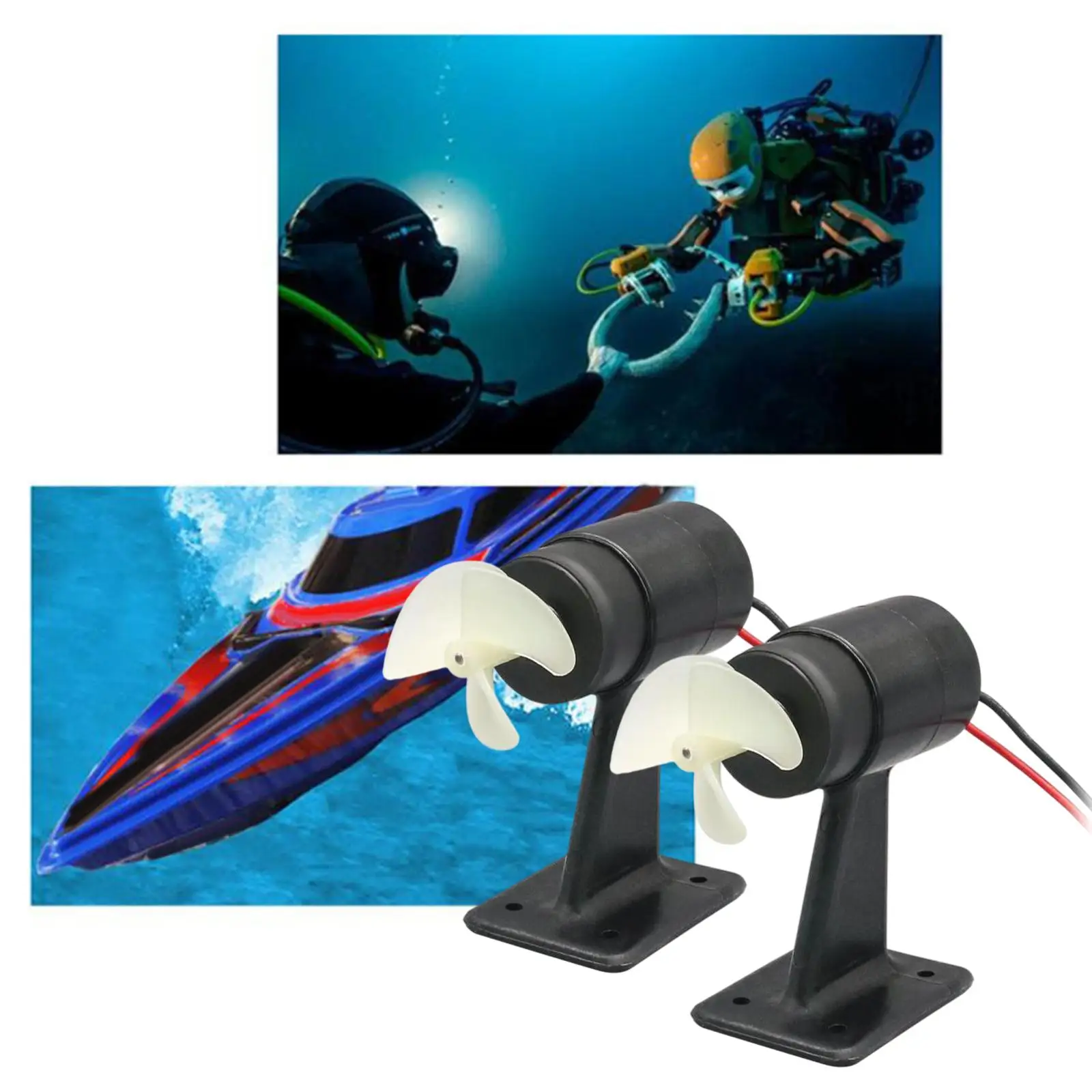 12/24V Jetboot Unterwasser 3-Blatt Propeller Motor-Motor Triebwerk für DIY RC Rov Roboter Köder Boot U-Boot Zubehör