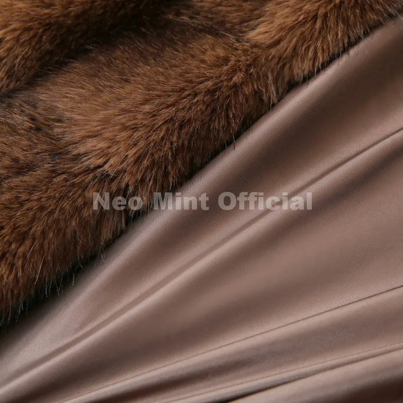 Neo Mint Vintage Brown Patchwork Fur Coat Women Winter 2025 Luxury Brand Fashion Faux Fox Fur Jacket Chic Street Girl Overcoats