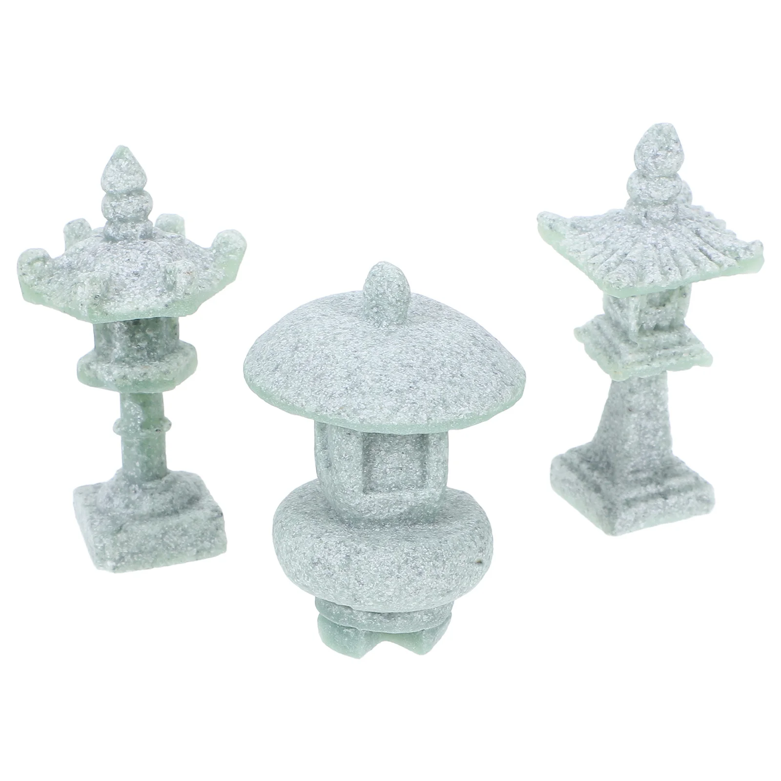 

3Pcs Stone Lantern Japanese Style Mini Pagoda Garden Statue Outdoor Bonsai Micro Landscape Yard Aquarium Decoration