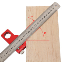 Aluminum Angle Ruler Combination Square 0-300mm Carpenter Ruler 45/90 Degrees Positioning Marking Gauge Woodworking Scribing