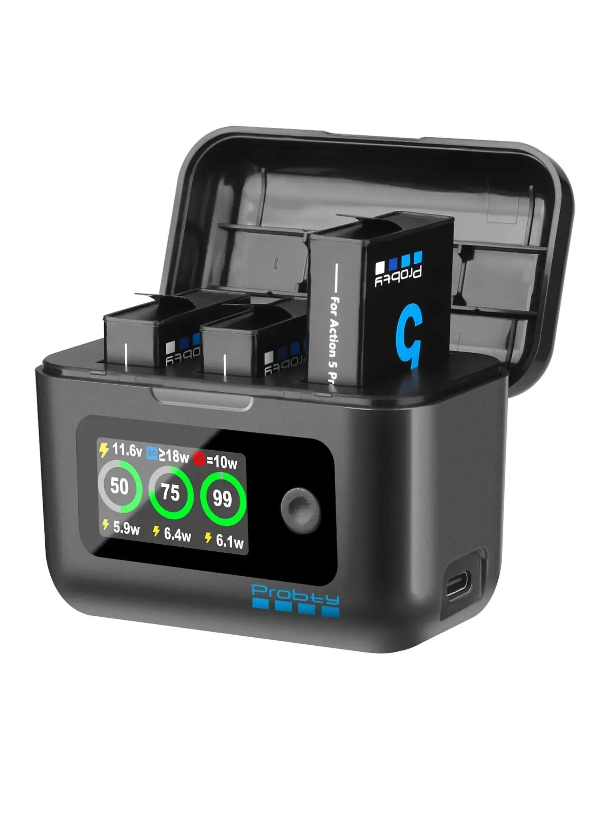 Probty Baterie 2200mAh i Szybka Ładowarka do DJI Osmo Action 6/5 Pro oraz Akcesoria do Baterii Osmo 360 Osmo 3 4 5 Pro — 2