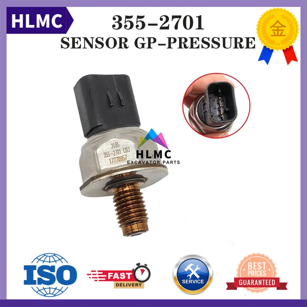 Excavator Accessories Fuel Oil Pressure Sensor 355-2701 3552701 5PP4-23 5PP423 CA3552701 17770957 C03 3552701C00 C17520 C17516