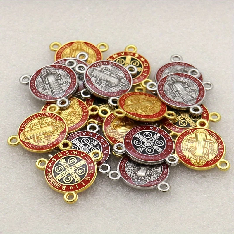 20 Stück religiöse Halskette Verbinder christliches Sakrament Anhänger St. Benedikt Kreuz Anhänger DIY Schmuck Halskette