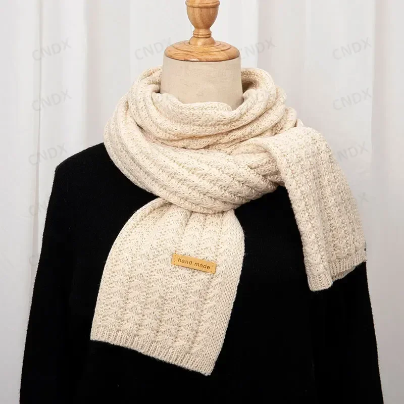 Sciarpa lavorata a maglia invernale calda da donna Sciarpe spesse e robuste unisex fatte a mano Stile Harajuku Scialle autunnale Scaldacollo avvolgente Pashmina