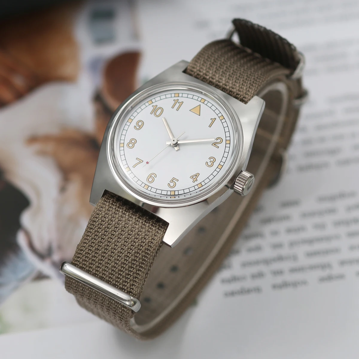 

Мужские часы Pilot Watch с ручным механическим механизмом 7120, ретро-механические наручные часы, 36 мм