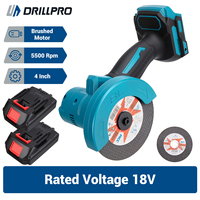 Drillpro Mini 4 Inch Angle Grinder Cordless Polishing Machine Woodworking Cutting Grinder Rechargeable EU Plug for 18V Battery