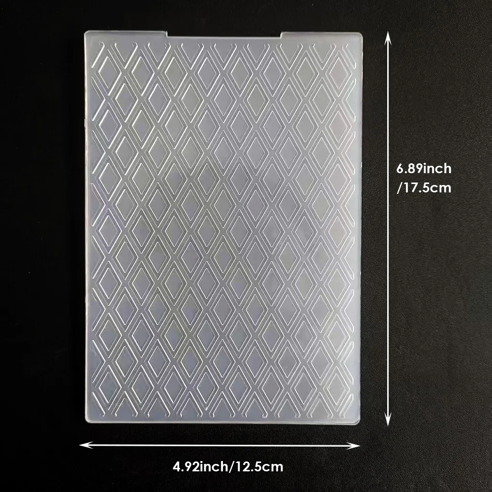 Circular Texture/Rhombus Grid/2D Plastic Embossing Template Folders for Card Making Photo Album DIY Scrapbooking