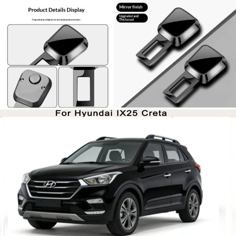 

for Hyundai IX25 Creta Car Seat Belt Clip Extender Safety Seatbelt Lock Buckle Plug Thick Insert Socket Extender Safety Buckle