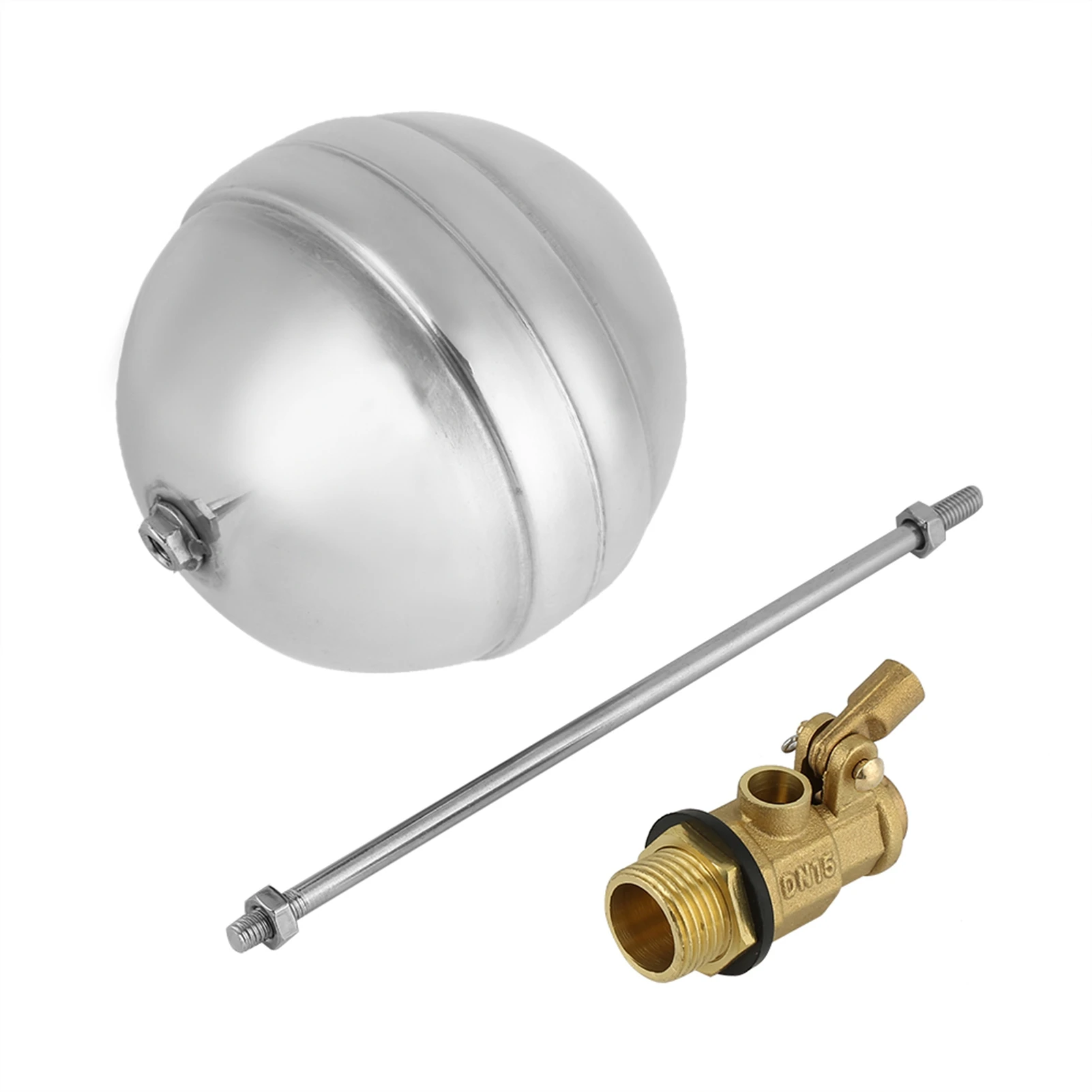 DN15 G1/2 Brass Male Thread Water Sensor Stainless Steel Float Ball Value Float,Ball,Value§Stainless,Steel,Float,Ball§Water,