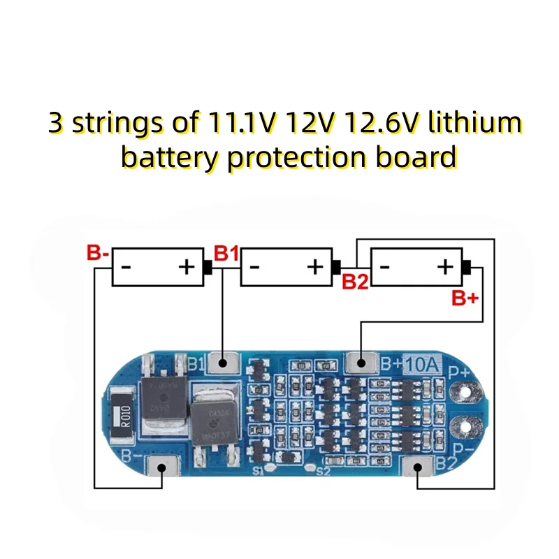3S 12V 18650 10A BMS Charger Li-ion Lithium Battery Protection Board Circuit Board 10.8V 11.1V 12.6V Electric blue battery