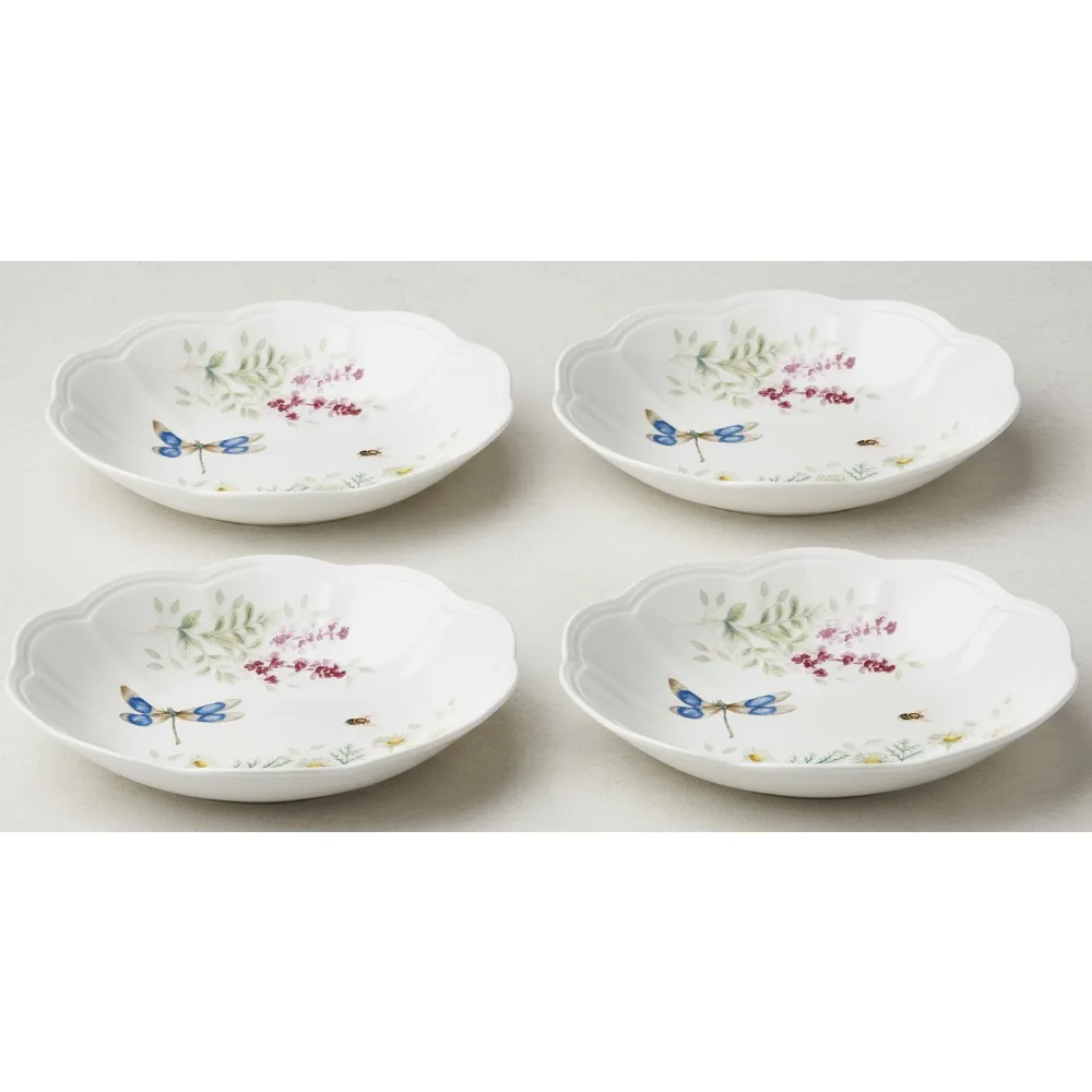 

Элегантные фарфоровые миски для макарон в виде бабочки, набор из 4 штук, можно мыть в микроволновой печи и в посудомоечной машине, идеально подходят для семейной столовой