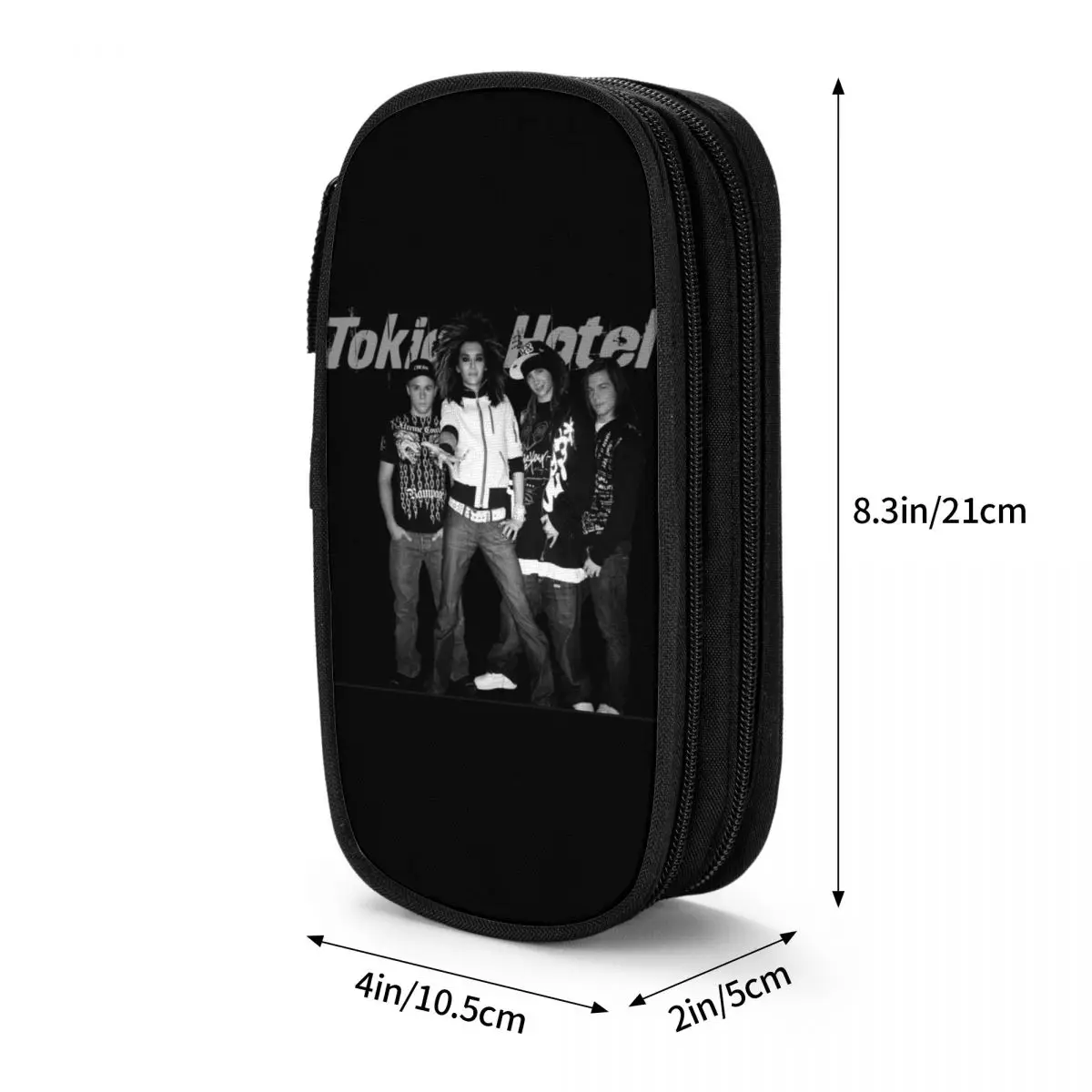 Tokio Hotel Pencil Case Singer Music School Pencil Cases Double Layer Student Aesthetic Portable Pencil Bag Stationery Organizer