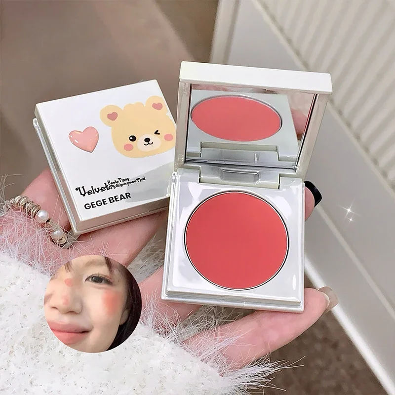 متعددة الأغراض ماكياج الوجه أحمر الخدود كريم مثير أحمر ماتي ترطيب أحمر الشفاه ملمع الشفاه الخد كونتور الظل الخوخ الوردي لوحة أحمر الخدود #3