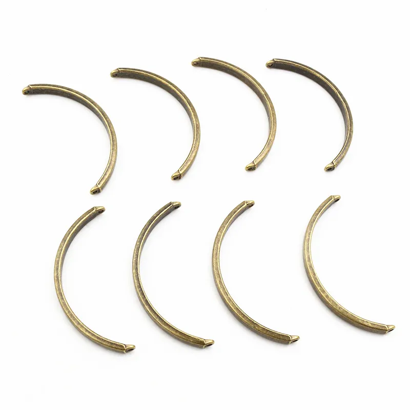 10pcs 45x4mm Zinc Alloy Metal Bracelet Charms Connector Bronze DIY Jewelry Making Accessories Findings