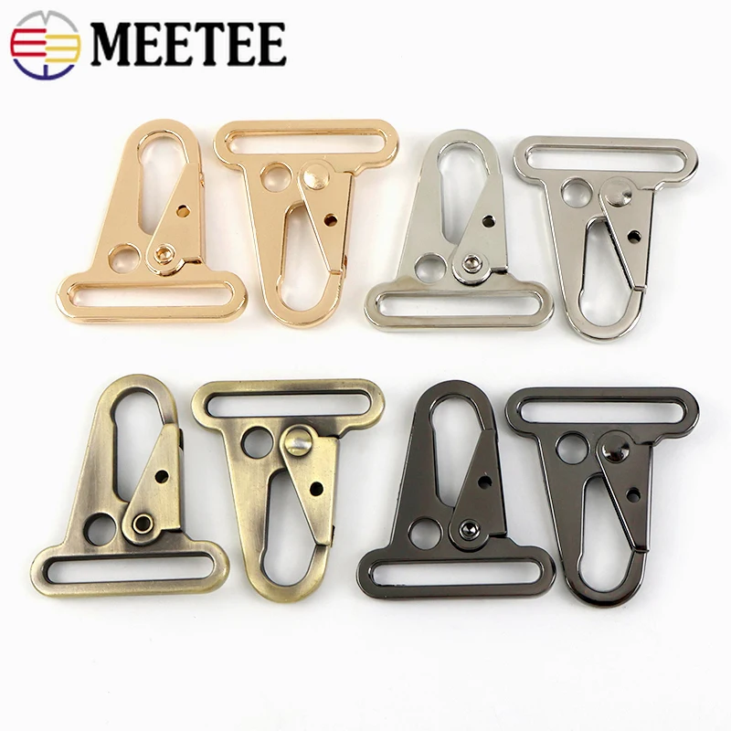 4/10Pcs Metal Strap Buckles Trigger Snap Hook 20-38mm Keychain Webbing Chain Clasp Dog Collar Clips Carabiner Leather Hardware