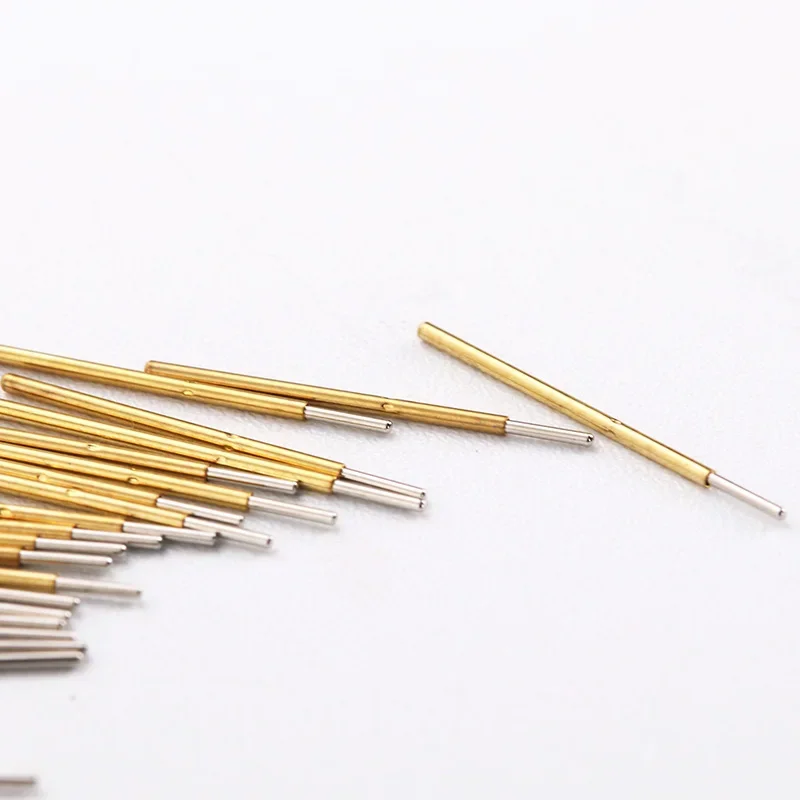 P50-J個の小さな丸い頭のスプリングテストピン,直径0.68mm,長さ16.35mm,pcb pogoピン,パッケージあたり100個