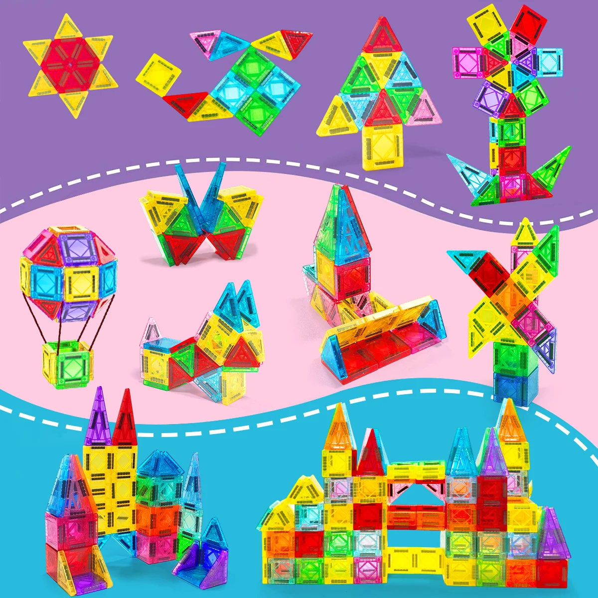 Blocs de Construction magnétiques, ensemble de Construction, jouet éducatif sensoriel Montessori pour enfants, garçons et filles, cadeau 50/110/150 pièces