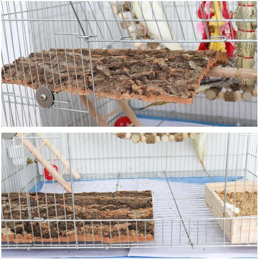 2 حزمة 16x12 بوصة 100% الفلين الطبيعي جثم الطيور الفلين مقعد لوحات قفص العصافير النباح ديكور اكسسوارات للطيور الببغاء الببغاء بارو #2