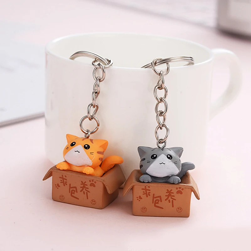 Kreativer, persönlicher, niedlicher Schlüsselanhänger in Form einer kleinen Katze für Damen und Herren, Taschenanhänger, Ornament, Taschen- und Autoschlüsselanhänger – Detail 7