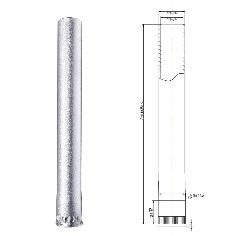 Aluminum Alloy Mountain Bicycle Gas Front Fork Head Tube Cycling Accessories MTB Mountain Bike Cone Steerer Tube 28.6*30*240mm