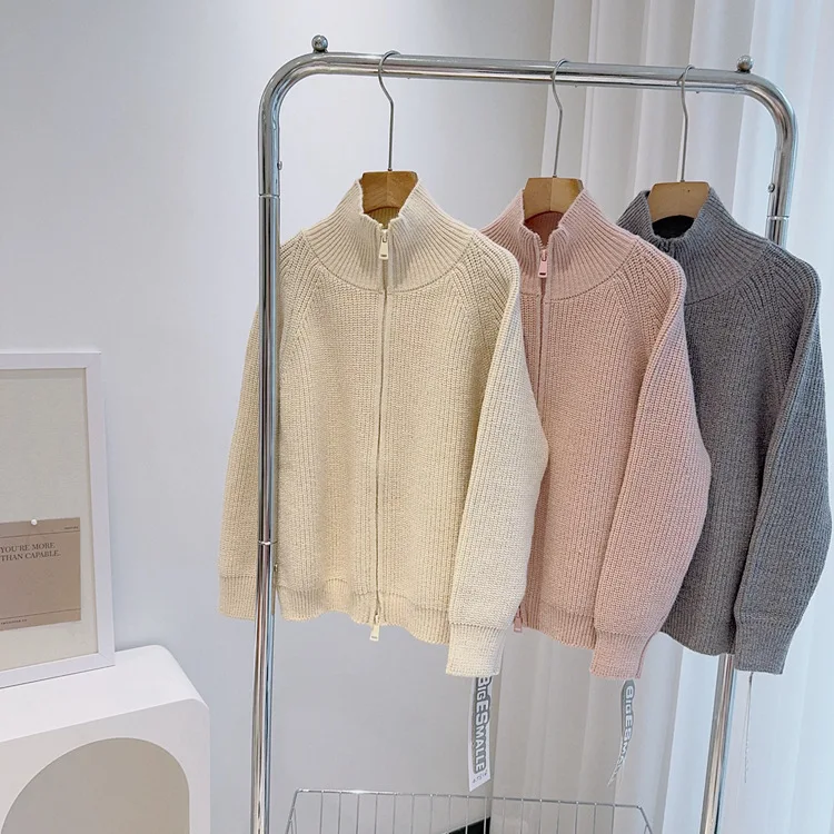 Children Standing Collar Cashmere Sweater for Boys and Girls Autumn and Winter for Children 2025 New Children Clothing