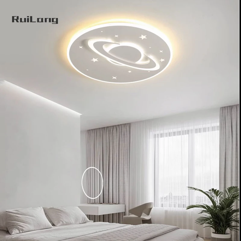 Lampada da soffitto moderna a LED Planet per la camera dei bambini Ragazzo Ragazza Camera da letto Studio Baby Lustre Cartoon Lampadario Spazio Plafoniera