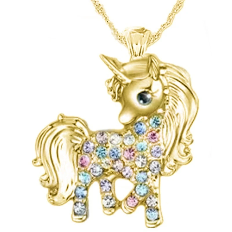 Exquisite Fashion Unicorn Necklace Color Cartoon Unicorn Jewelry Pendant Necklace for Women Party Birthday Anniversary Gift