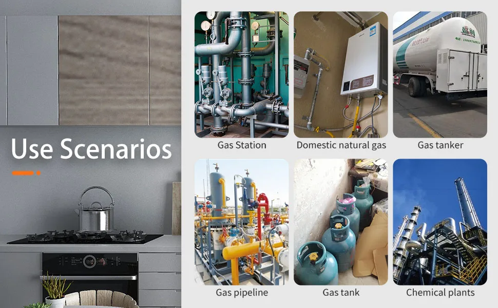 Aikesi detector de gás combustível explosivo portátil de alta sensibilidade JLY-80AExplosivo com sensor flexível detector de vazamento de gás no pescoço