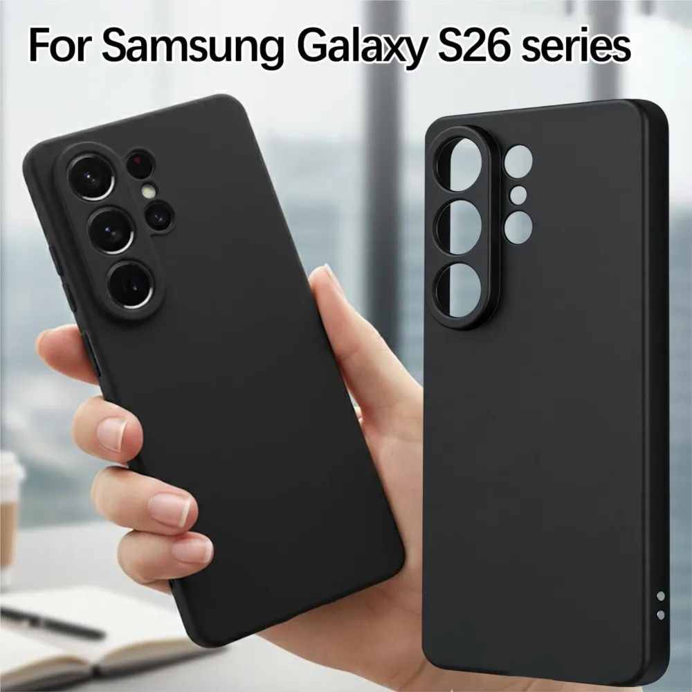 Für Samsung S26 S26+ S26Ultra Schwarze Hülle S26 Plus Stoßfeste Silikonhülle Funda Weiche Matte Hülle Für Samsung Galaxy S26 Ultra