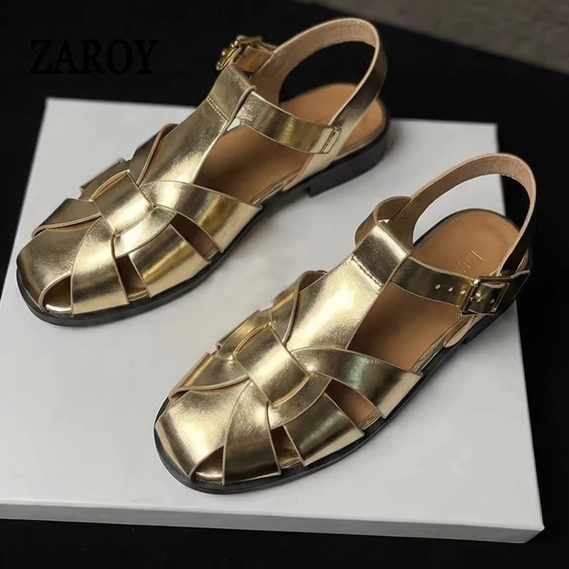 

Женские сандалии ZAROY, лето 2026, новейшая модель, элегантные офисные женские сандалии, повседневные мягкие пляжные сандалии на плоской подошве, римские сандалии, Zapatos