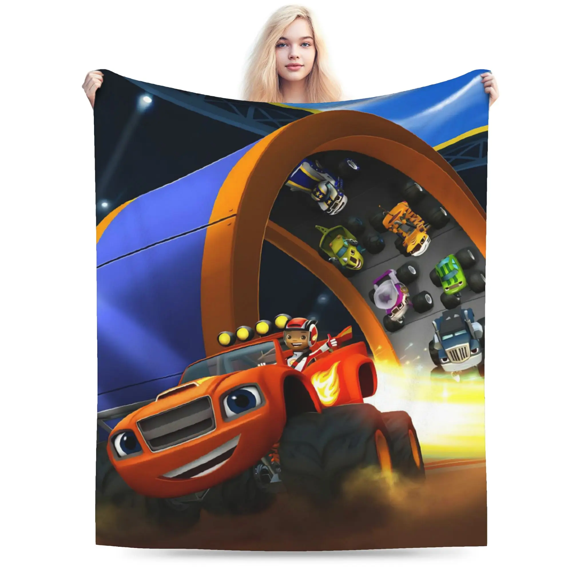 Blaze and the Monster Machines Throw Blanket for Couch Fuzzy Soft Plush Blanket 50x60 Inches Multiple Sizes Bedspread All Season