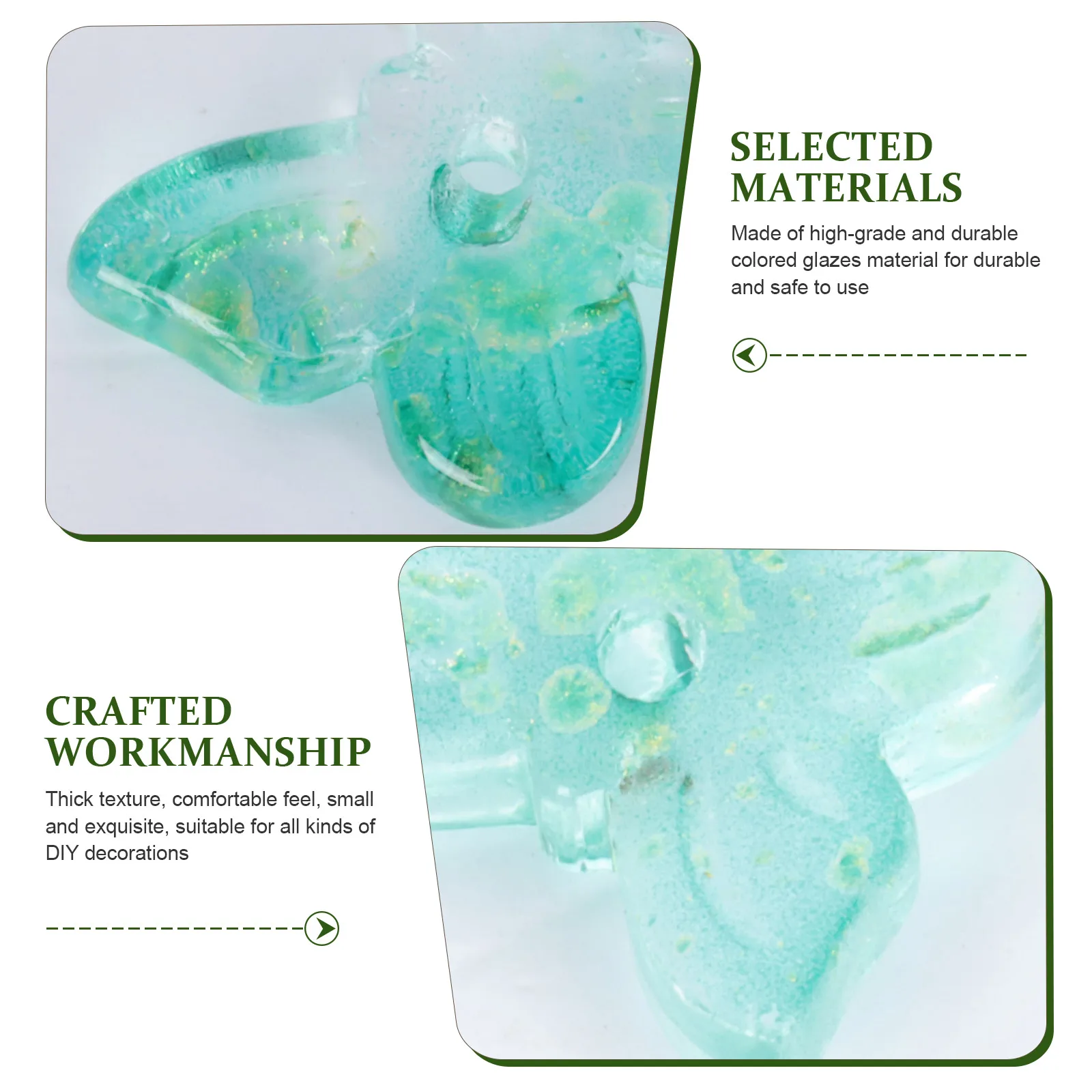 

100pcs Patrick'S Day Butterflies Charms Colored Glazes Decorative Home Party Ornament Diy Scene Desktop Charm Green Festival
