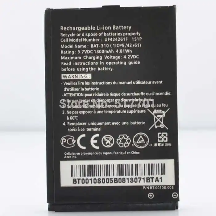 ALLCCX battery mobile battery UF424261F/BAT-310 for Acer E310 M310 S120 S300 with good quality and best price