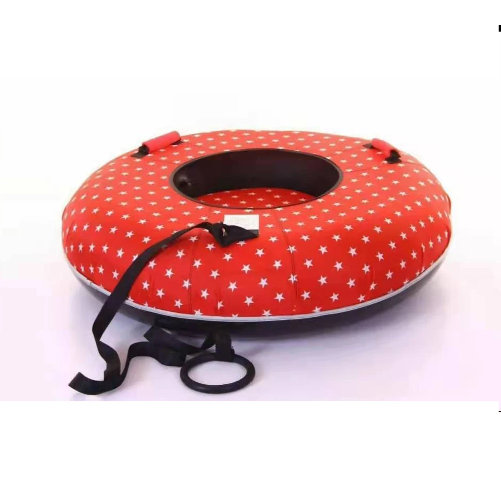 Donut Snow Tube, 45 Inch Inflatable Sled for Winter Fun, Outdoor Snow Tubing, Rainbow Slide Tire Tyre Sledges