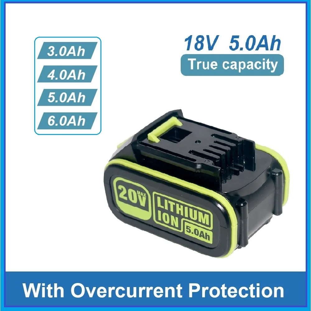 ل Worx 20 فولت 18 فولت 6Ah 5Ah 18650 ليثيوم قابلة للشحن استبدال البطارية WA3551 WA3553 WX390 WX176 WX178 WX386 أدوات كهربائية