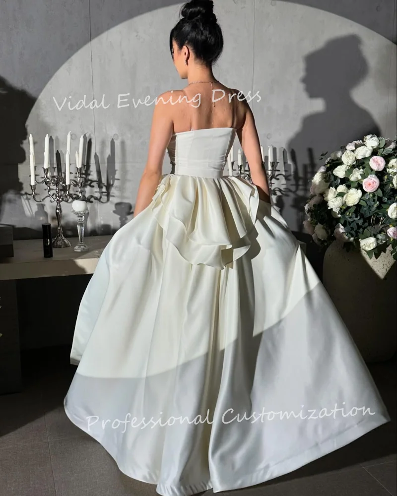 Vindal Evening dresses Stain sleeveless Straight Appliques Ankle-Length Strapless Lomantic Modern-style High-Quality  For Woman