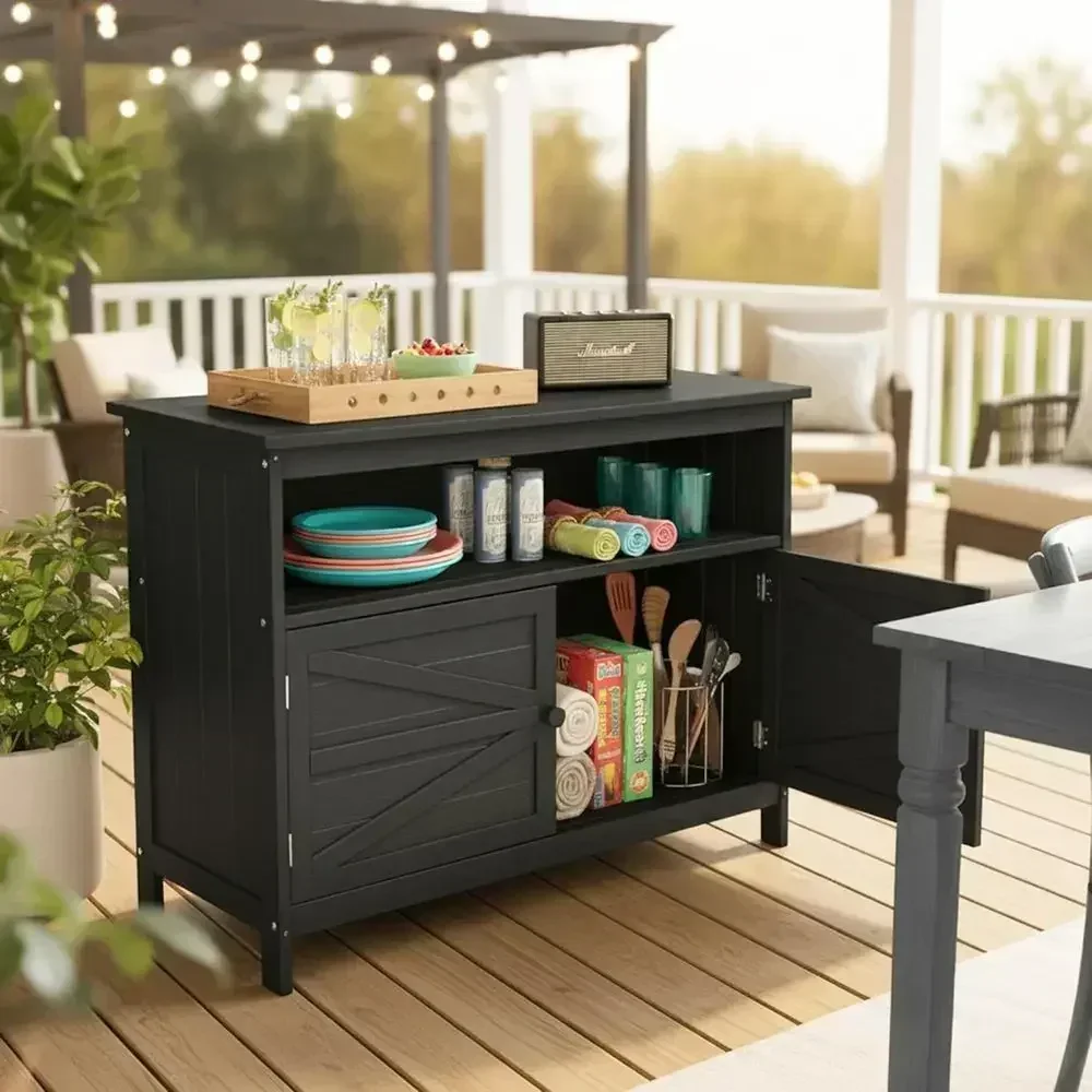 All-Weather Outdoor Storage Cabinet with 3 Shelves, Ideal for Patio, Garden, Balcony, and More