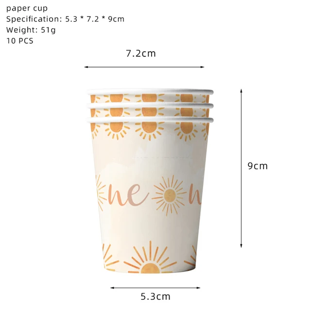 Boho Sun 1 years Theme Sunshine Sun Disposable Tableware Paper Cups Napkins Plates tablecolth flag one year Birthday Baby Shower