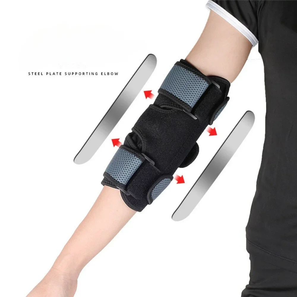 

Medical Adjustable Elbow Brace Support Double Aluminum Plate Supports Pressure Fixed Arms Protection Sports Elbow Protection New