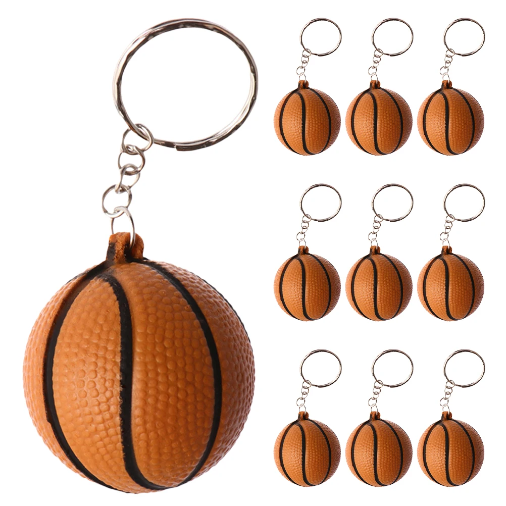 

10pcs Basketball Keychain for Boys Mini Realistic Zinc Alloy PU Portable Gifts Kids Charms Hip Hop Punk Sports