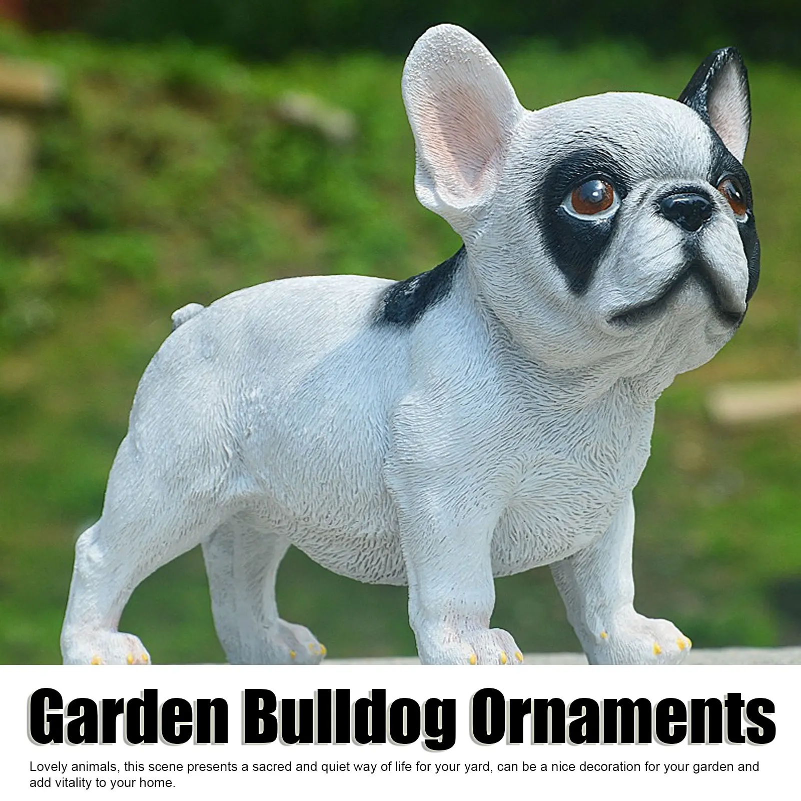 

Garden Bulldog Ornaments Resin Colorfast Lovely Outdoor Bulldog Resin Statue For Home Decoration Standing Little Bulldog