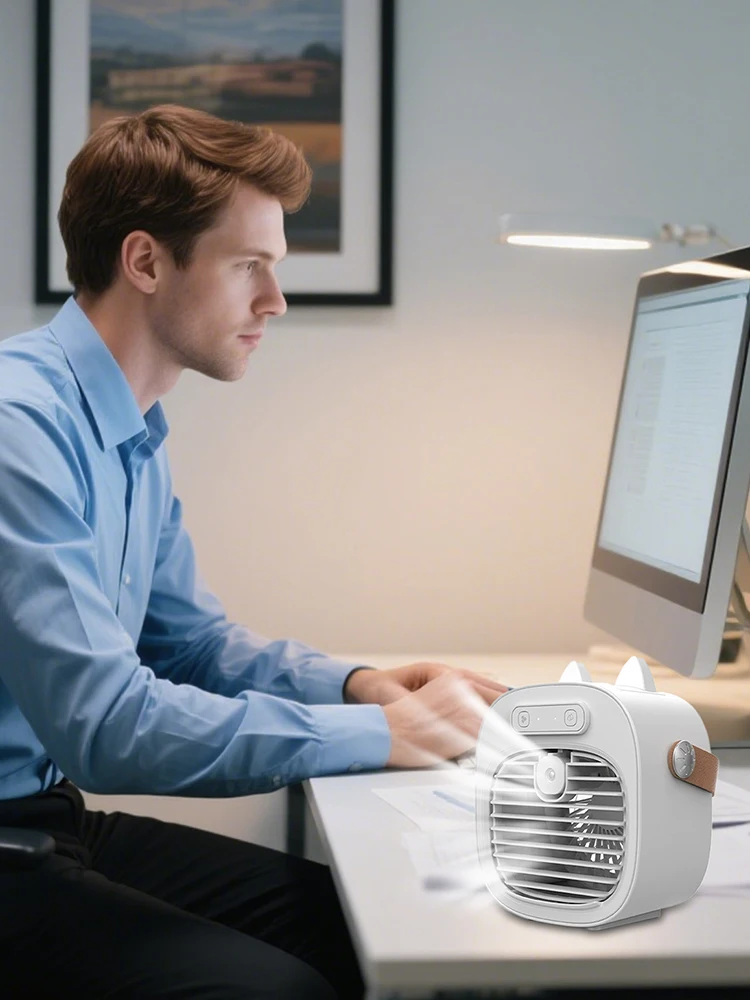 

Космический охладитель, настольный увлажняющий воздухоохладитель, вентилятор, небольшое охлаждающее устройство с 3 скоростями ветра для кемпинга, общежитий на открытом воздухе