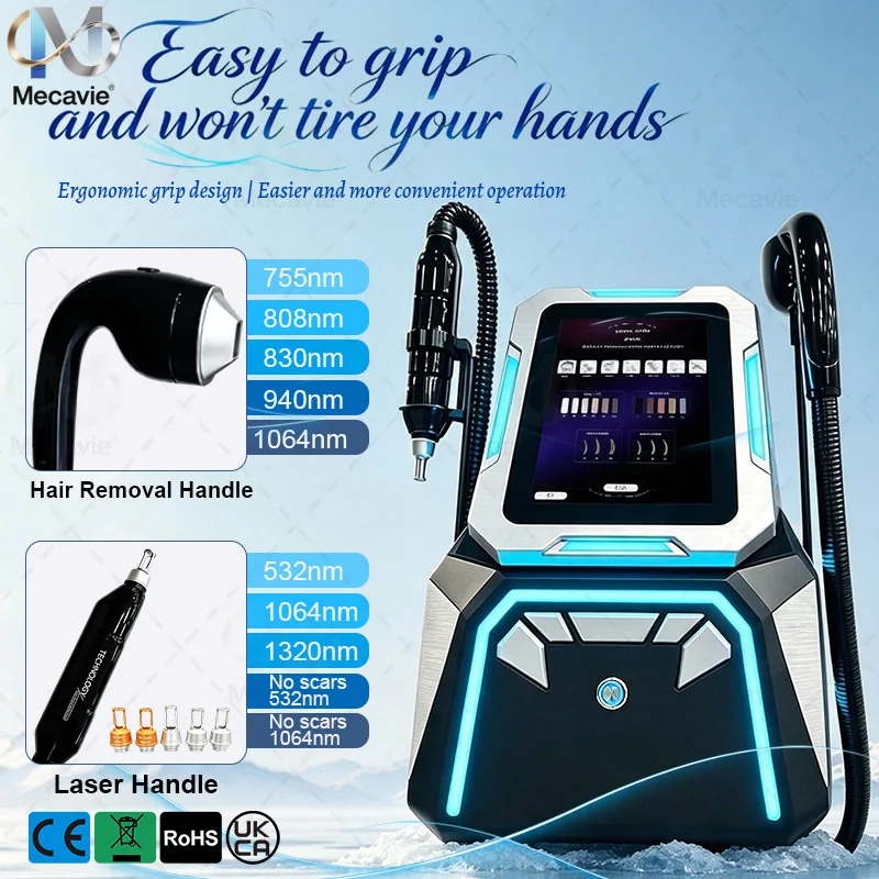 5Wavelength 5000W High Power Salon Beauty Machine 2 IN1 Hair Removal Skin Rejuvenation 10 Inch Touch Screen Aluminum Alloy Fligt