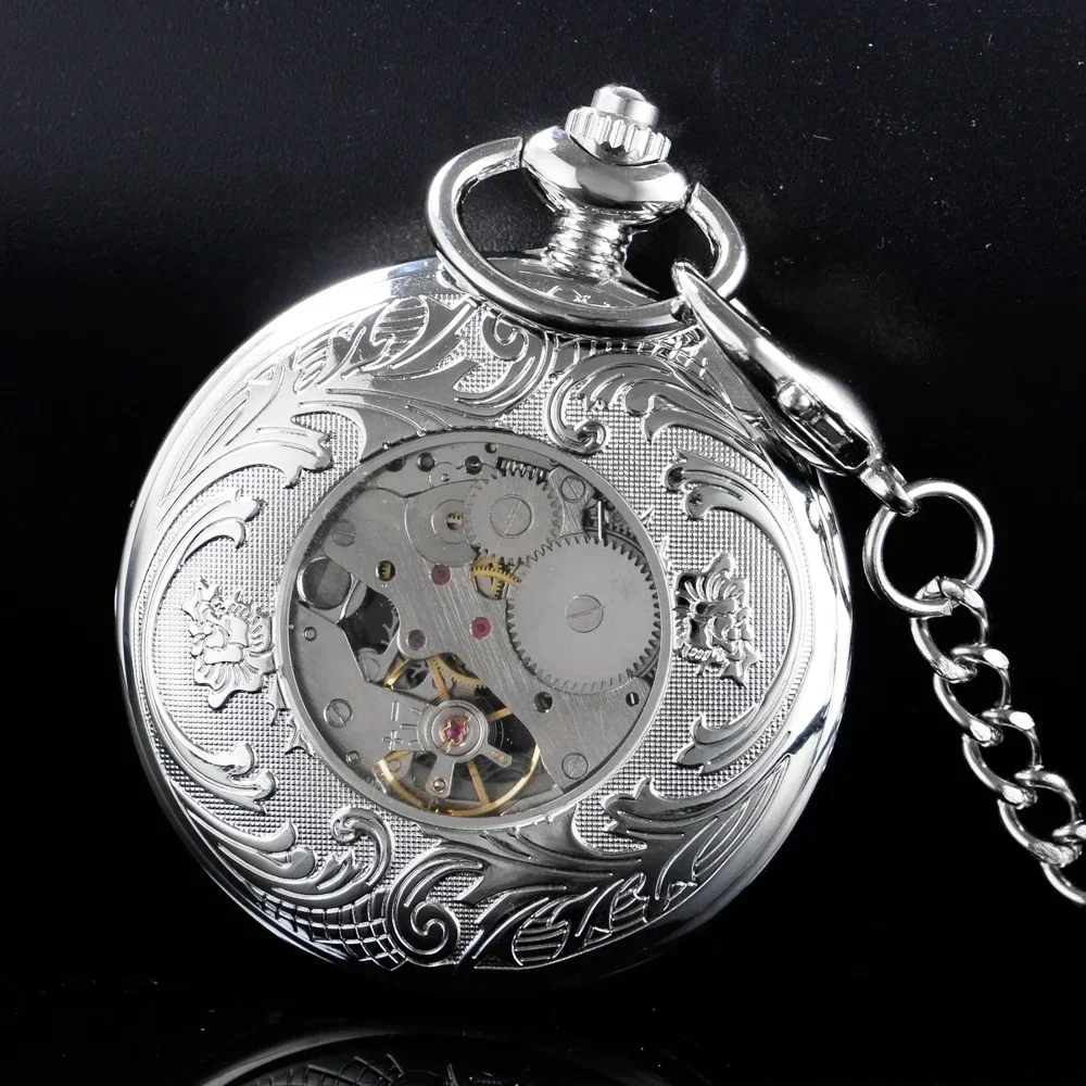10 ชิ้น/ล็อตขายส่ง Luxury Hollow Mechanical นาฬิกาพ็อกเก็ตนาฬิกาสวย Fob นาฬิกาผู้ชายผู้หญิงนาฬิกาของขวัญวันเกิด