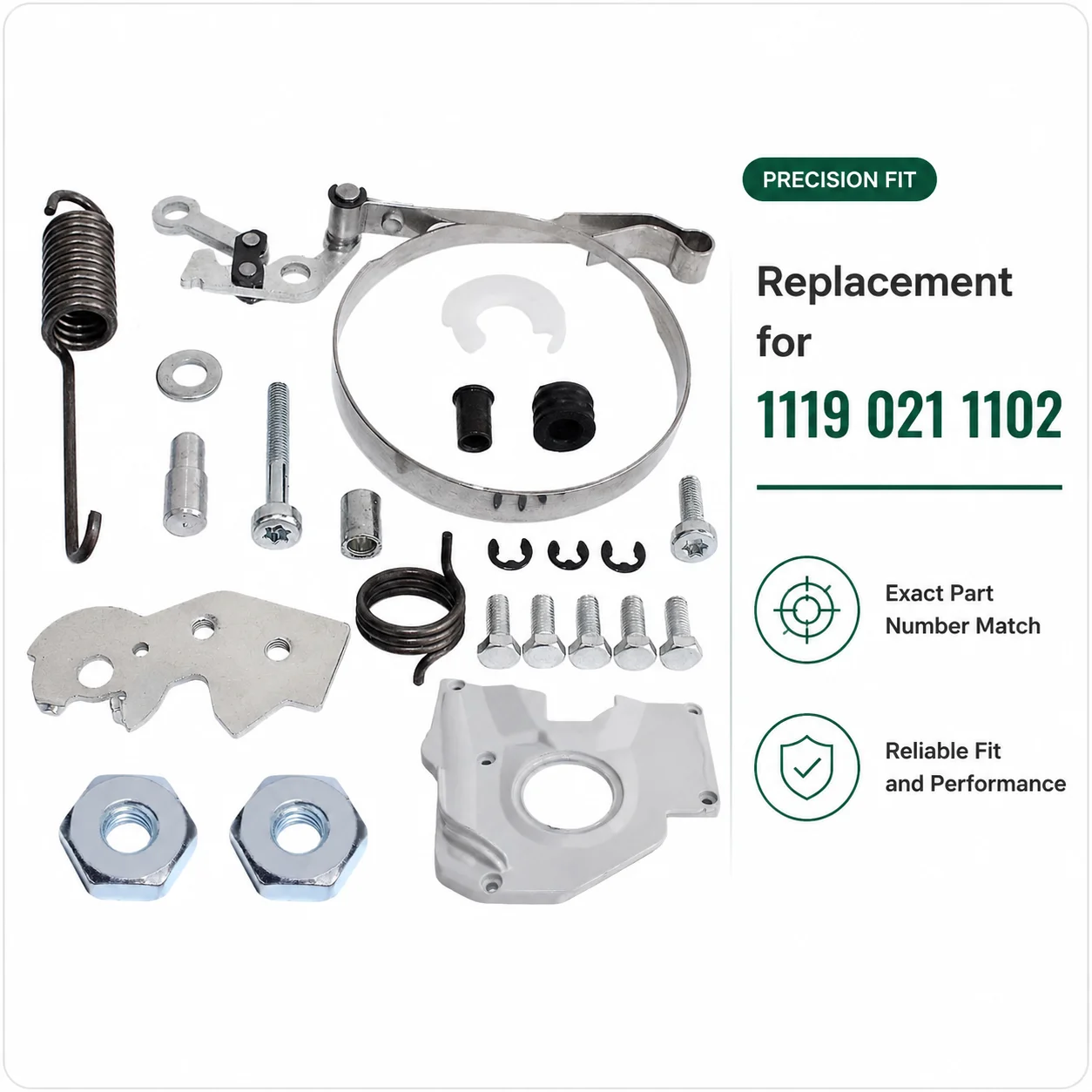 Chainsaw Parts Chain Brake Cover Band Bar Nut Repair Kit For Stihl 038 AV MS380, 038AV, OEM 1119 021 1102, Replacement Parts