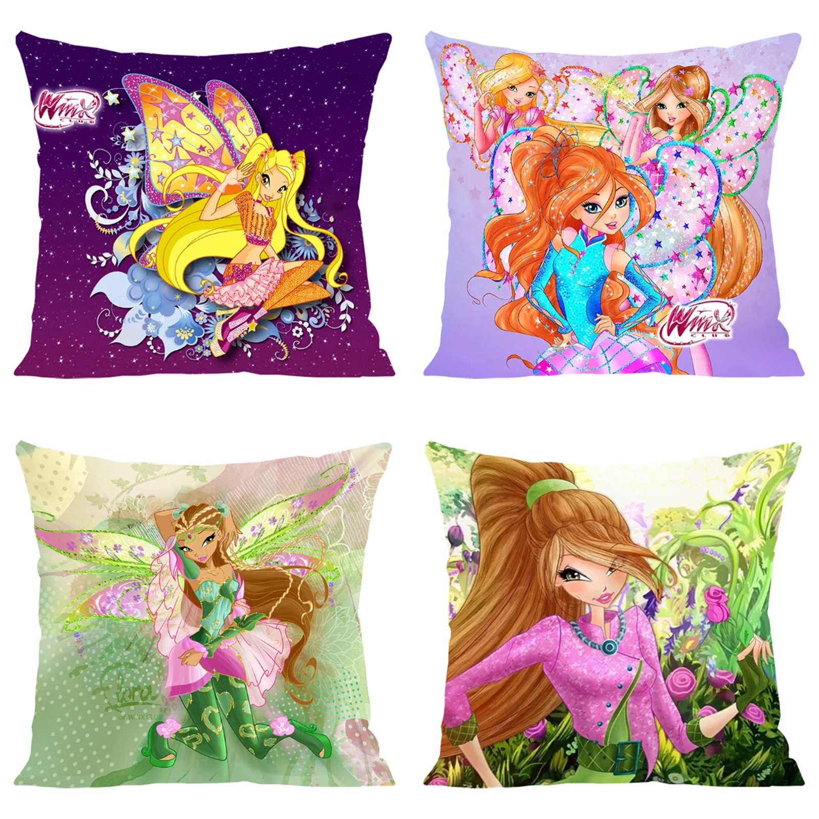 

W-Winx C-Club Decorative Pillowcases Aesthetic Room Decoration Covers for Bed Pillows Pillowcase 40x40 Home Decor Cushions 45x45