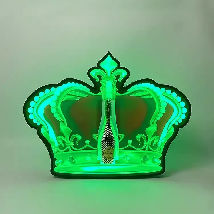 Creative Rechargeable LED Princess Crown Wine Bottles Presenter Colorful  Bar Nightclub VIP Champagne Wine Bottle glorifier