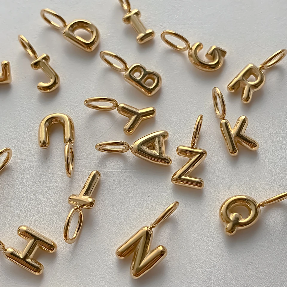 EMANCO Edelstahl 3D Bubble Alphabet Anhänger Minimalistischer Stil Buchstabenelemente DIY Halskette Armband Schmuckherstellung – Detail 7