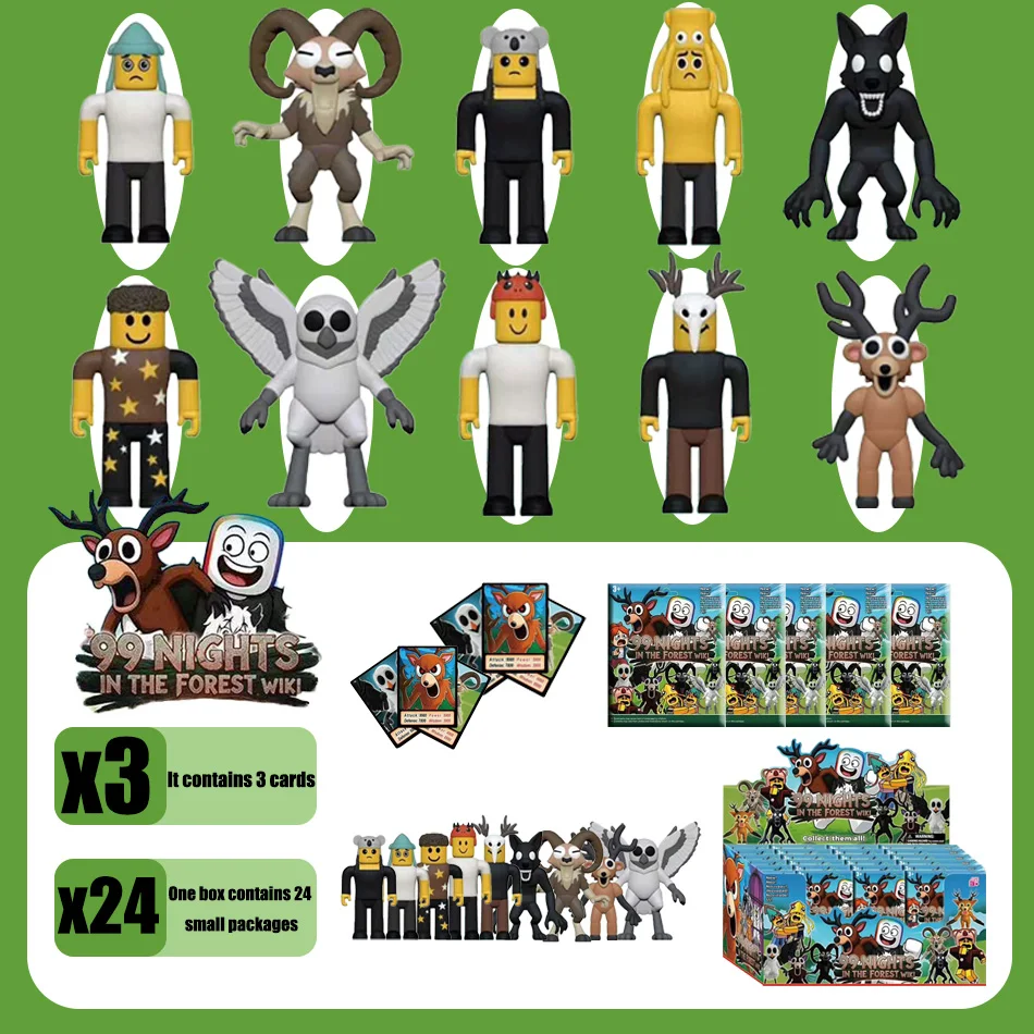 99 notti nella foresta Figure Figurine Gufo Capra Lupo Cervo Giocattolo di plastica Regalo Anime Cieco Scatola Action Model Doll Mistero Decor